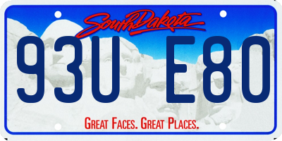 SD license plate 93UE80