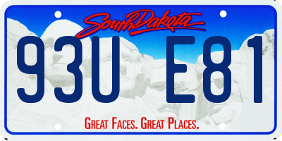 SD license plate 93UE81