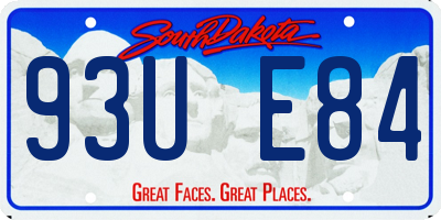 SD license plate 93UE84
