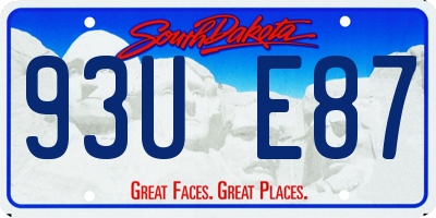 SD license plate 93UE87