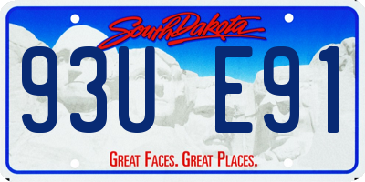 SD license plate 93UE91