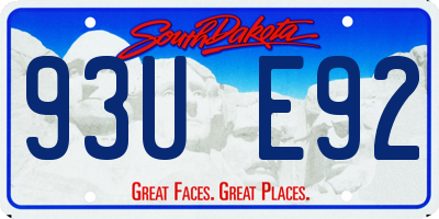 SD license plate 93UE92