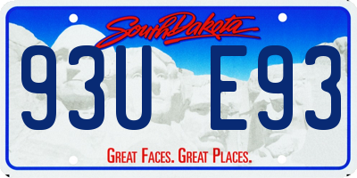SD license plate 93UE93