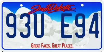 SD license plate 93UE94
