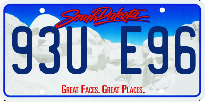 SD license plate 93UE96