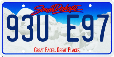 SD license plate 93UE97