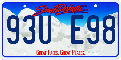 SD license plate 93UE98