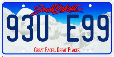 SD license plate 93UE99