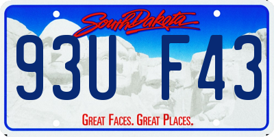 SD license plate 93UF43