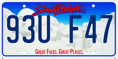 SD license plate 93UF47