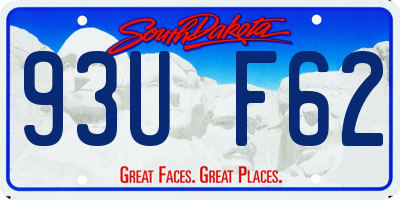 SD license plate 93UF62