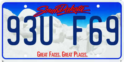 SD license plate 93UF69