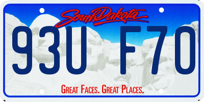 SD license plate 93UF70
