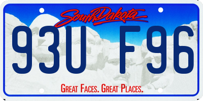 SD license plate 93UF96