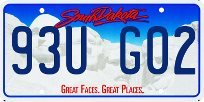 SD license plate 93UG02