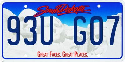 SD license plate 93UG07
