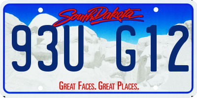 SD license plate 93UG12