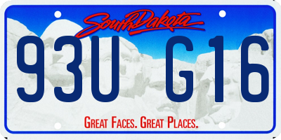SD license plate 93UG16