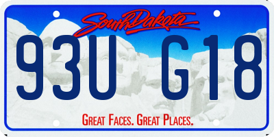 SD license plate 93UG18