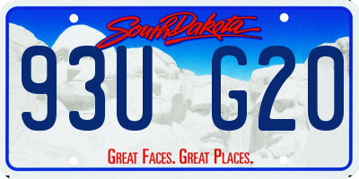 SD license plate 93UG20