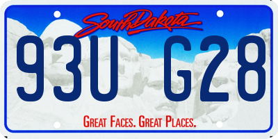 SD license plate 93UG28