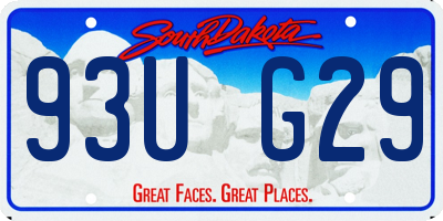 SD license plate 93UG29