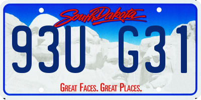 SD license plate 93UG31