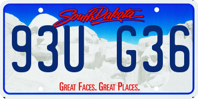 SD license plate 93UG36