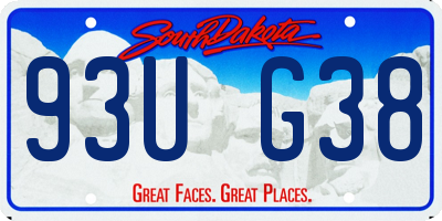 SD license plate 93UG38