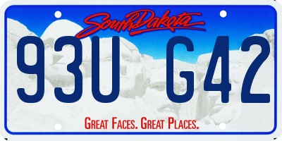 SD license plate 93UG42