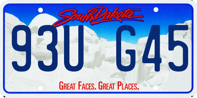 SD license plate 93UG45
