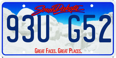 SD license plate 93UG52