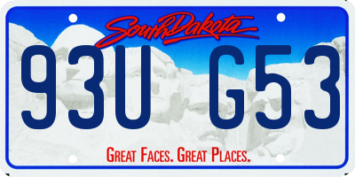 SD license plate 93UG53