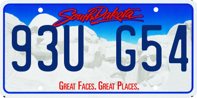 SD license plate 93UG54
