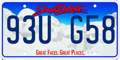 SD license plate 93UG58