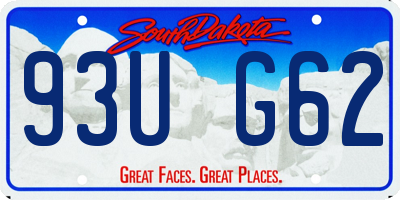 SD license plate 93UG62