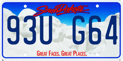 SD license plate 93UG64