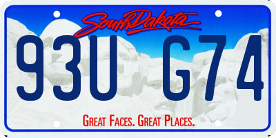 SD license plate 93UG74