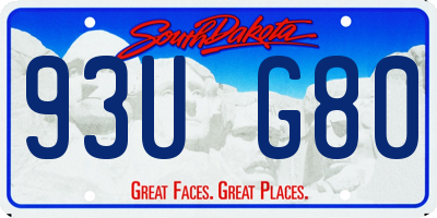SD license plate 93UG80