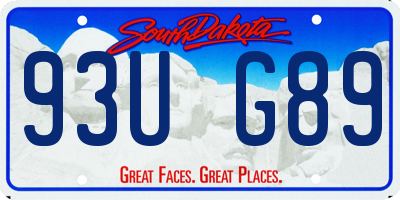 SD license plate 93UG89