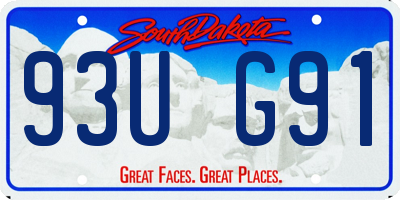 SD license plate 93UG91