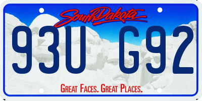 SD license plate 93UG92