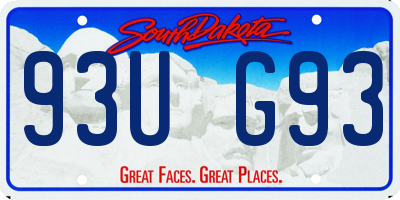 SD license plate 93UG93