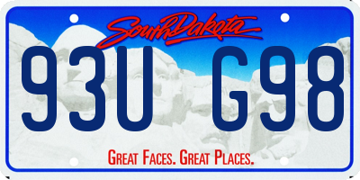 SD license plate 93UG98