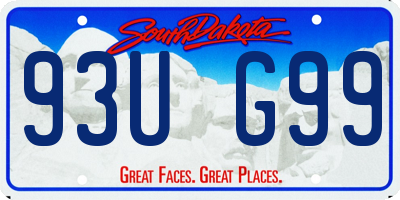 SD license plate 93UG99