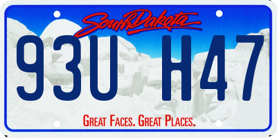 SD license plate 93UH47