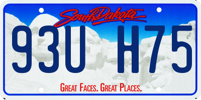 SD license plate 93UH75