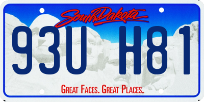 SD license plate 93UH81