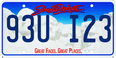 SD license plate 93UI23