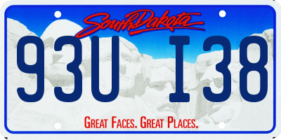 SD license plate 93UI38